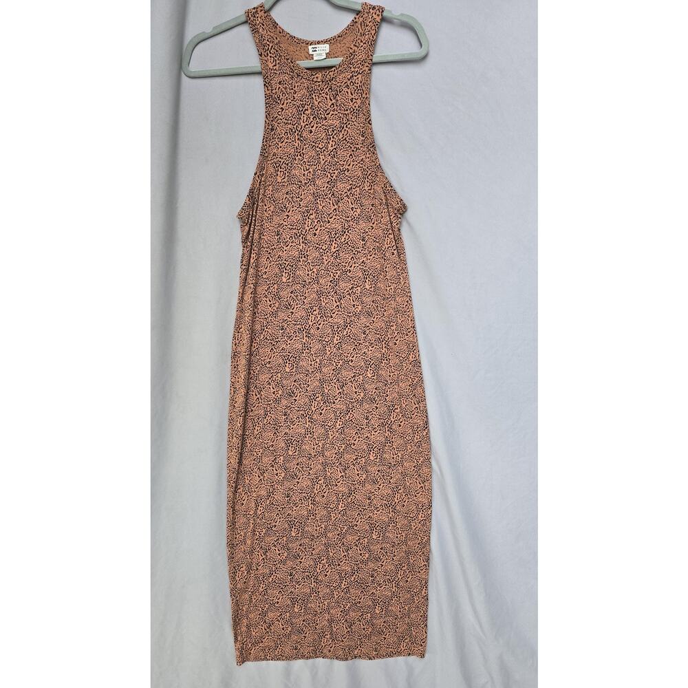 Billabong Dress Womens Large Brown Animal Print Tank Jersey Bodycon Mini Casual